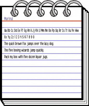 Marinui Regular animated font preview