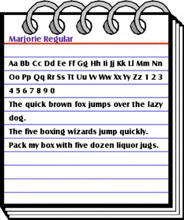 Marjorie Regular animated font preview