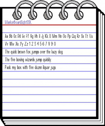 MarkerBoardLightSSK Regular animated font preview