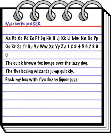 MarkerBoardSSK Regular animated font preview
