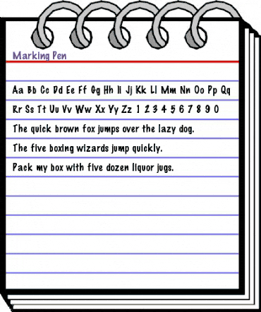 Marking Pen normal animated font preview
