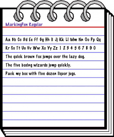 MarkingPen normal animated font preview