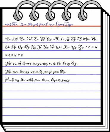 marlita -free for personal use Regular animated font preview