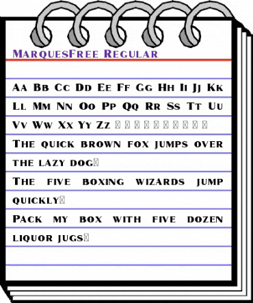 Marques Free Regular animated font preview