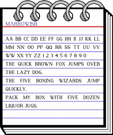 Marrowish Regular animated font preview