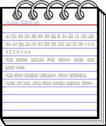 Marsh Thing 3D Regular animated font preview