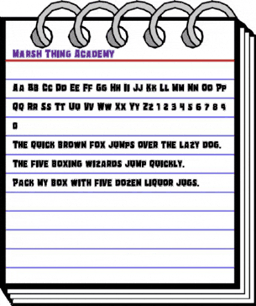 Marsh Thing Academy Regular animated font preview
