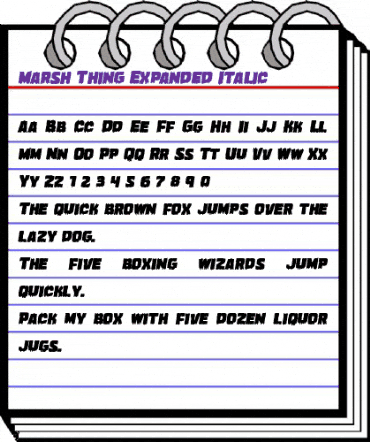 Marsh Thing Expanded Italic Expanded Italic animated font preview