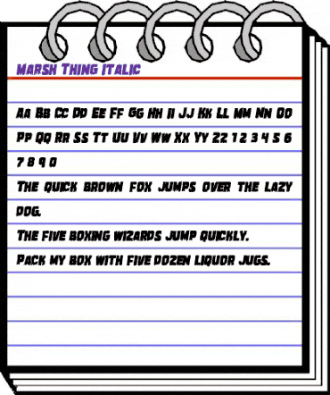 Marsh Thing Italic Italic animated font preview