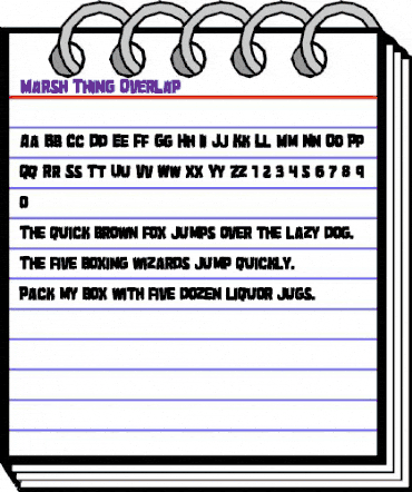 Marsh Thing Overlap Regular animated font preview