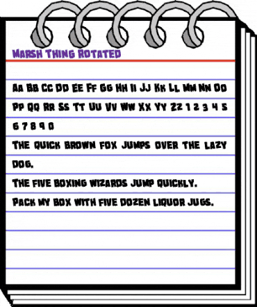 Marsh Thing Rotated Regular animated font preview