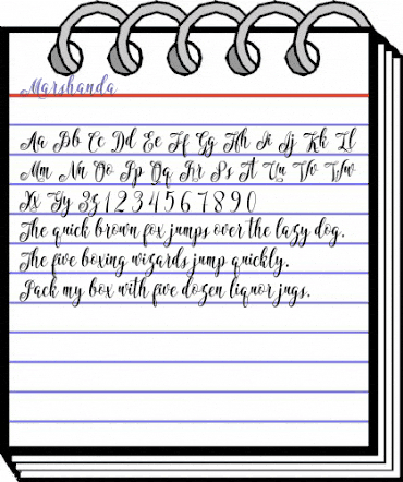 Marshanda Regular animated font preview