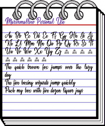 Marshmallow Personal Use Regular animated font preview