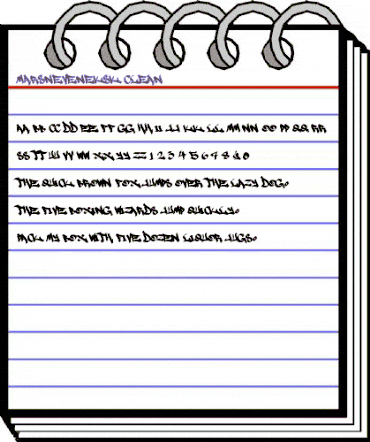 MARSNEVENEKSK Clean animated font preview