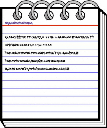 MARSNEVENEKSK Regular animated font preview