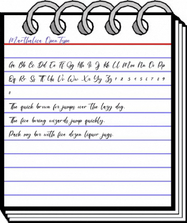 Marthalica Regular animated font preview