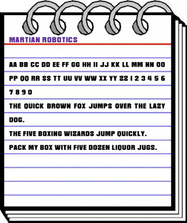 Martian Robotics Regular animated font preview