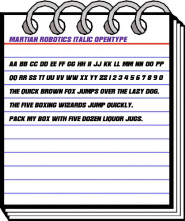 Martian Robotics Italic animated font preview