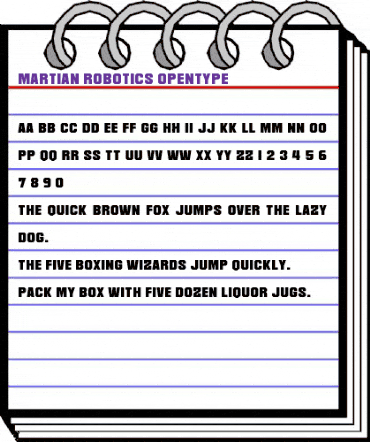 Martian Robotics Regular animated font preview