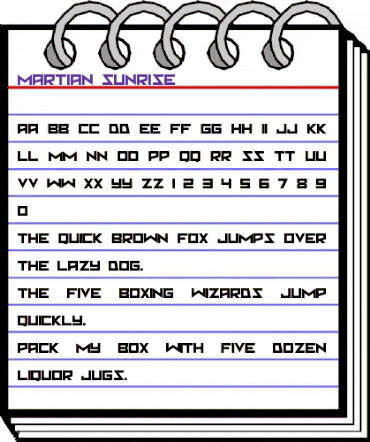 Martian Sunrise Regular animated font preview