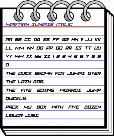 Martian Sunrise Italic animated font preview
