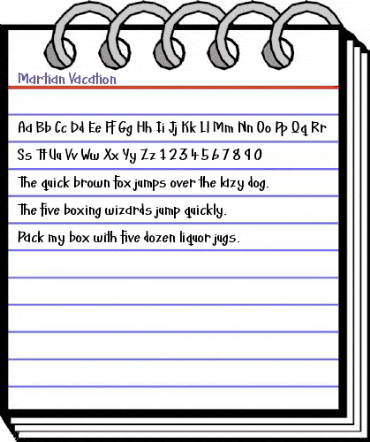 Martian Vacation Regular animated font preview