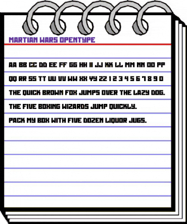 Martian Wars Regular animated font preview