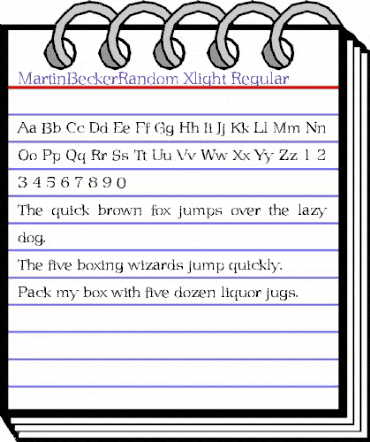 MartinBeckerRandom-Xlight Regular animated font preview