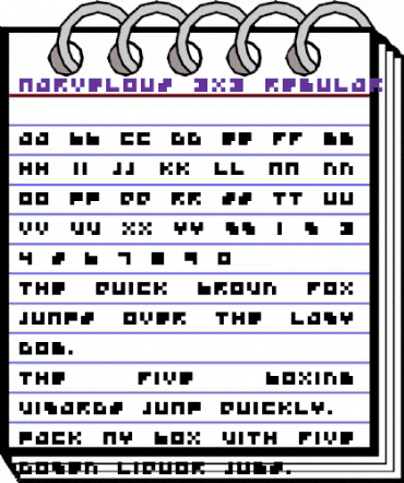 Marvelous 3x3 Regular animated font preview