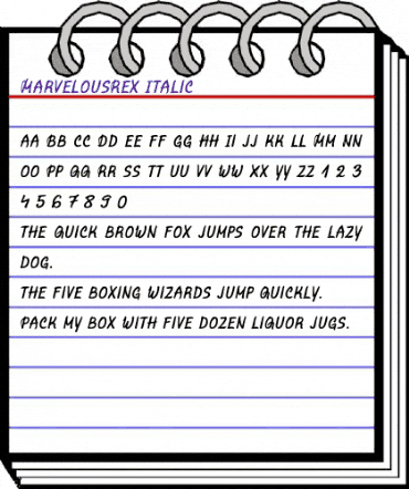 Marvelous Rex Italic Italic animated font preview