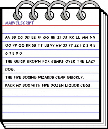 MarvelScript Regular animated font preview