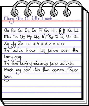 Mary Ate A Little Lamb Regular animated font preview