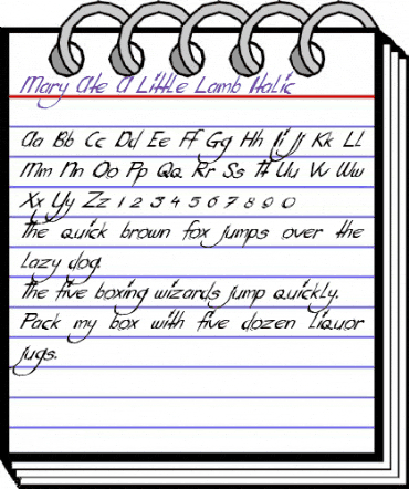 Mary Ate A Little Lamb Italic animated font preview