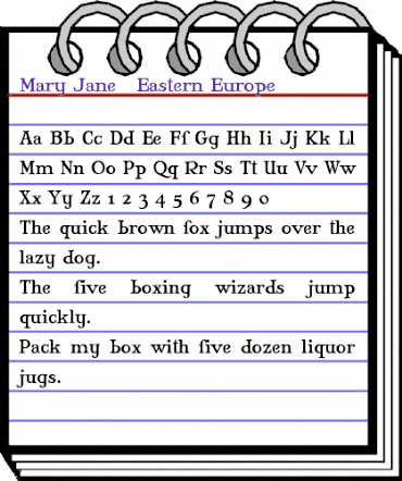Mary Jane - Eastern Europe Regular animated font preview