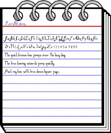 Mary Quincy Regular animated font preview