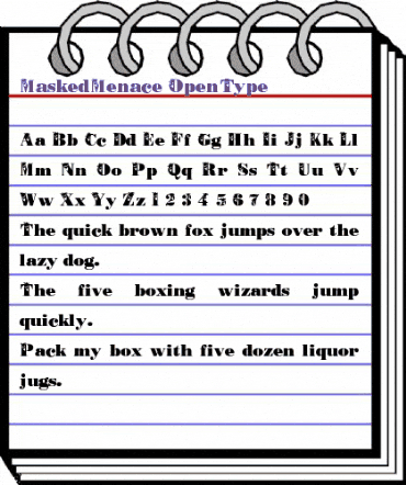 MaskedMenace Regular animated font preview