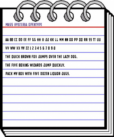 Mass Hysteria Regular animated font preview