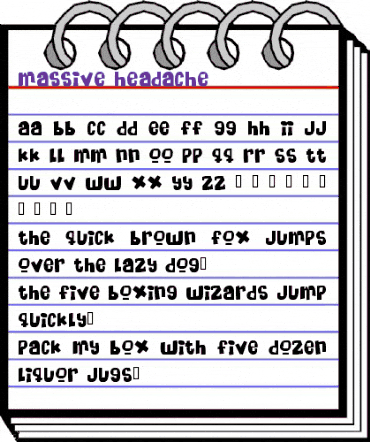 Massive Headache Regular animated font preview