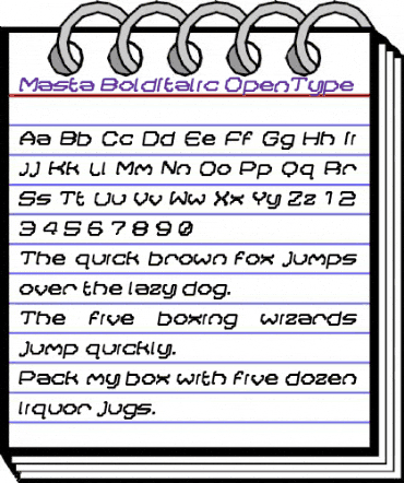 Masta Bold Italic animated font preview