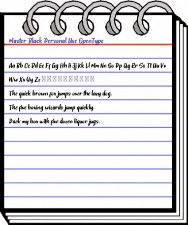 Master Black Personal Use animated font preview