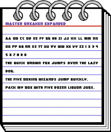 Master Breaker Expanded Expanded animated font preview