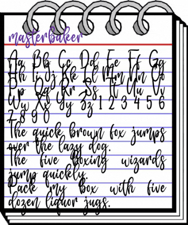 masterbaker Regular animated font preview