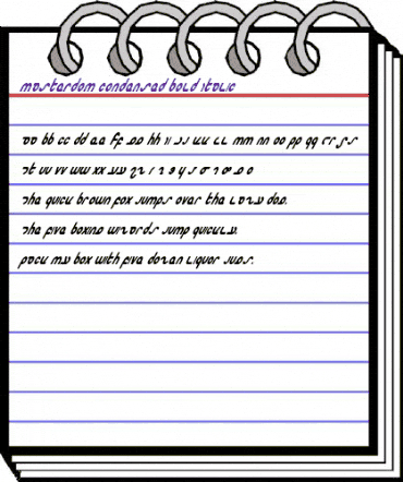 Masterdom Condensed Bold Italic Condensed Bold Italic animated font preview