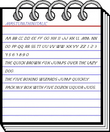 MastumThinItalic Regular animated font preview