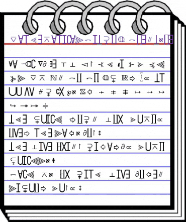 Mathematical Pi 2 BQ Regular animated font preview