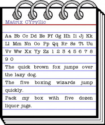 Matrix_ CYryllic Regular animated font preview