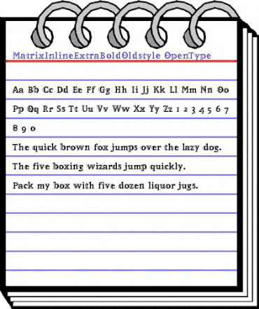 MatrixInlineExtraBoldOldstyle Regular animated font preview