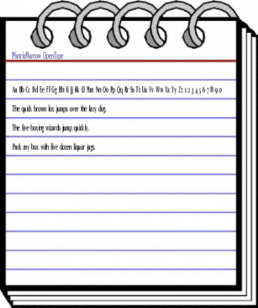 MatrixNarrow Regular animated font preview