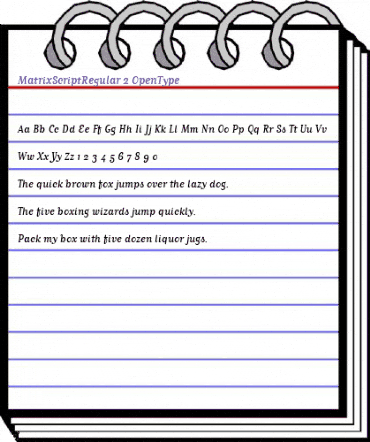 MatrixScriptRegular Regular animated font preview