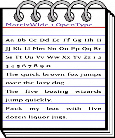 MatrixWide Regular animated font preview